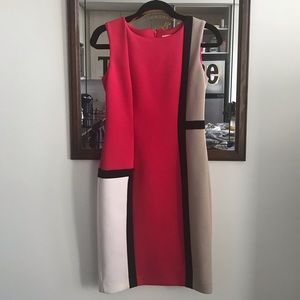 Colorblock Pink/Beige/White Calvin Klein Dress